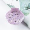 Hair Claw Shell Shape Rhinestones Inlaid Hair Clip Anti-slip Teeth Strong Grip Acrylic Small Hair Clip Styling Hair Accessory