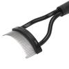 Eyelash Comb Folding Reusable Stainless Steel Eyelash Separator with Cover Cosmetic Tool Black