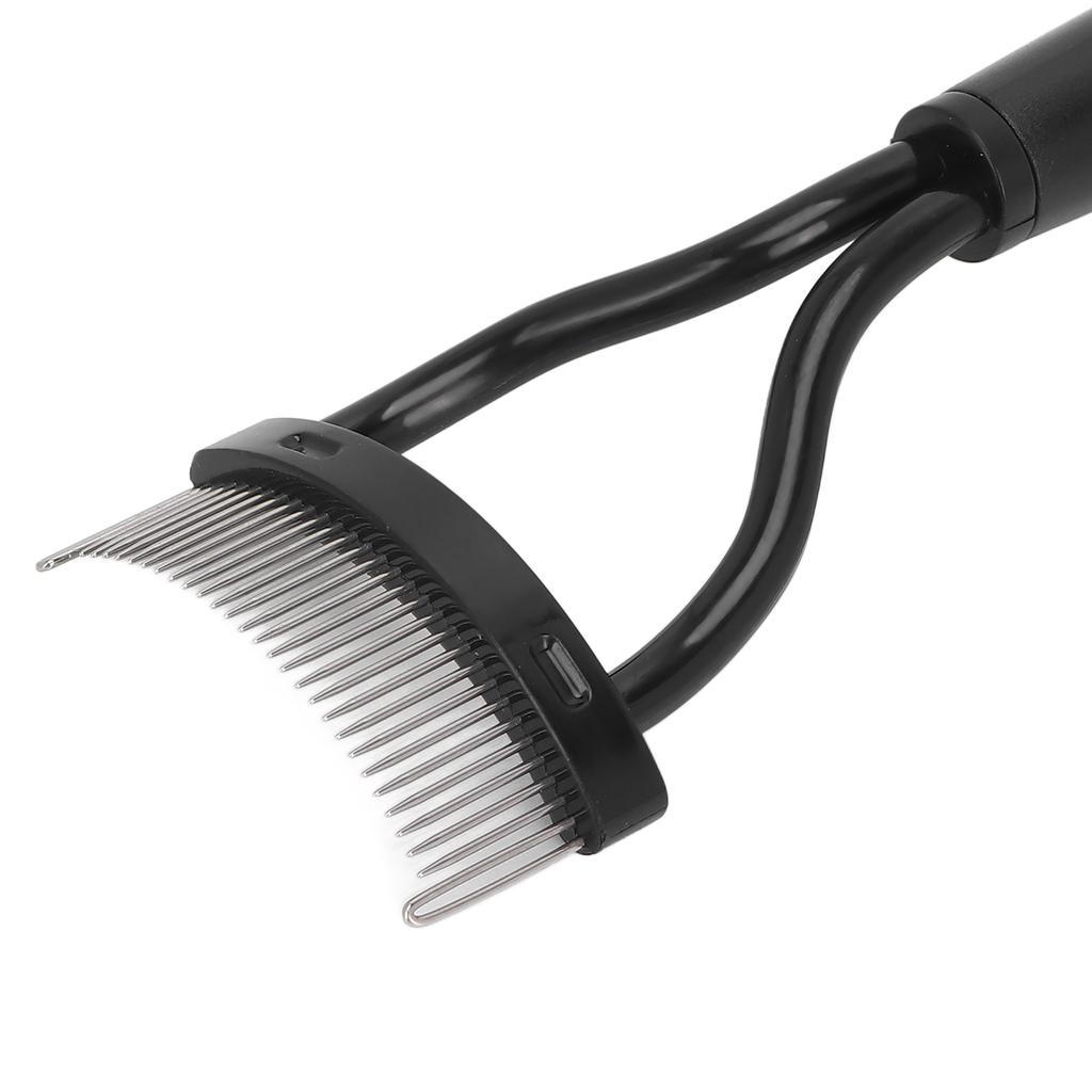 Eyelash Comb Folding Reusable Stainless Steel Eyelash Separator with Cover Cosmetic Tool Black