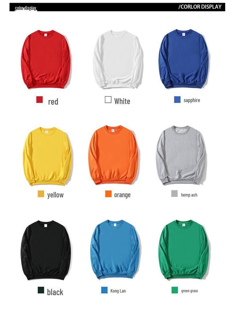 Autumn Solid Color Crew Neck Custom Sweatshirt for Couples & Groups