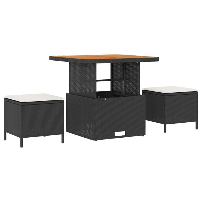 Ensemble de Canapés de Jardin de 12 pièces avec Coussins Noir, Ensemble de Salle à Manger de Jardin 3 pièces 3362560