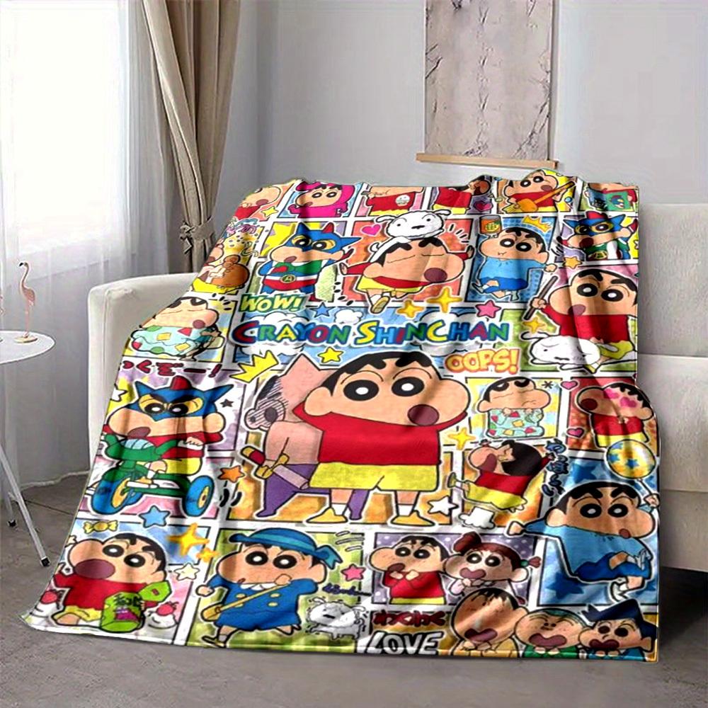1PC Crayon Shin chan Blanket Lightweight Flannel Throw Blanket for Sofa, Bed, Travel, Camping, Livingroom, Office, Couch