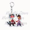 Cartoon Anime Series Helluva Blitzo Keychains Boss Keyring for Accessories Bag Pendant Key Chain Ring Jewelry Fans Friends Gifts
