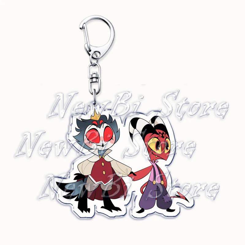 Cartoon Anime Series Helluva Blitzo Keychains Boss Keyring for Accessories Bag Pendant Key Chain Ring Jewelry Fans Friends Gifts