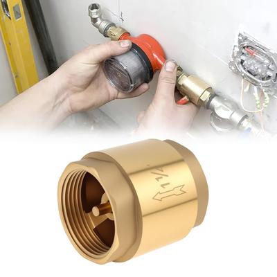 NPT Brass Non Return One Way Horizontal Check Valve In-line Spring For Water Control Float Valve 1-1/4 Inch 1/2inch 3/4inch 1inch