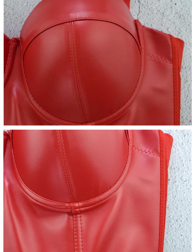 Sexy Leather Womens Vest Suspenders Solid Color Elastic Bra Wrap For Summer
