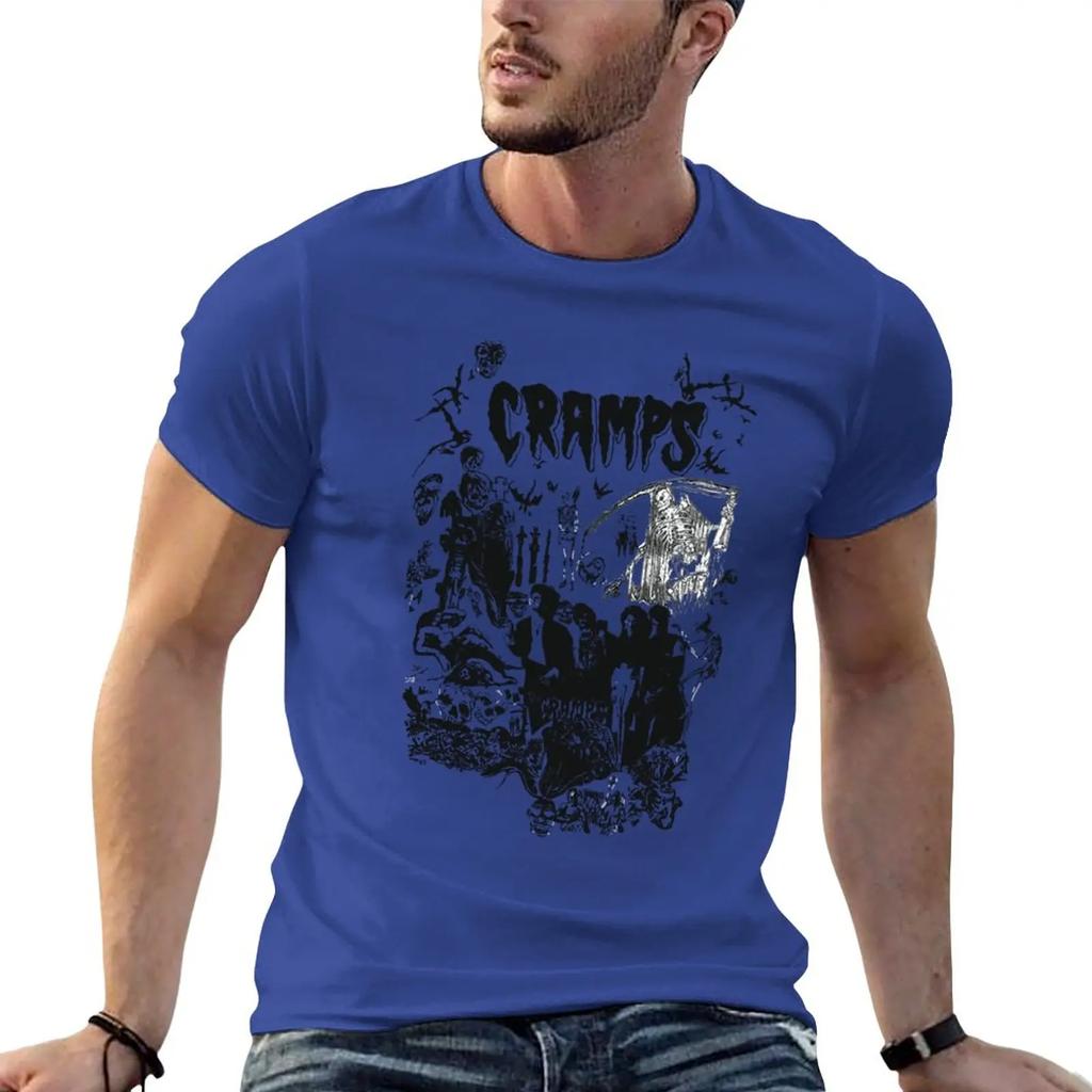 New Vintage 80s THE CRAMPS Punk Rock Psychobilly Tour Concert Promo TShirt Vintage T Shirt Tees Men Clothes