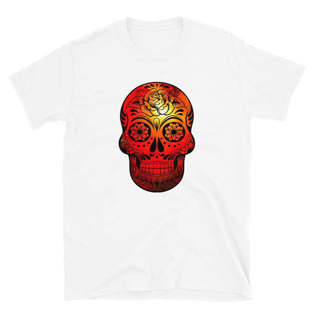 Skull Trippy Hippie Fire Red T-Shirt S разноцветный