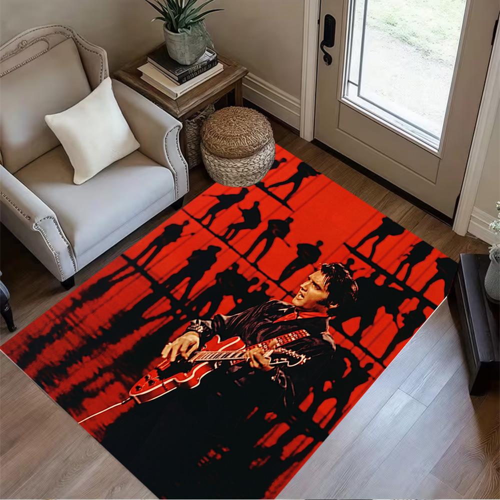 Elvis Presley: Rock Roll Floor Mat Suitable for Outdoor Hallway Dining Room Kitchen Anti-slip Rug Office home decor Gift for Festivals