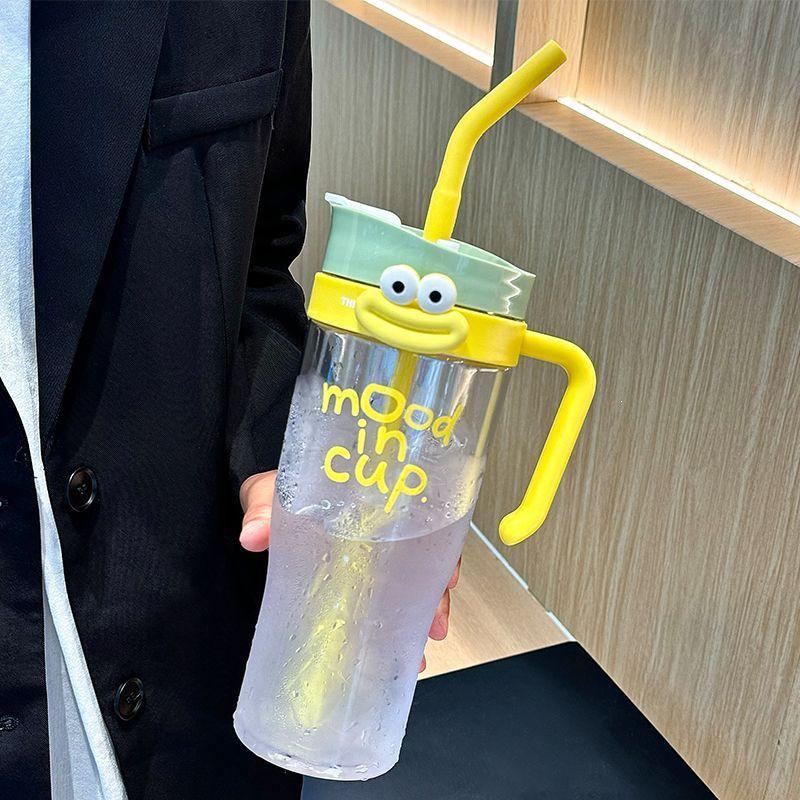 Large Capacity Cute Summer Water Cup for Girls - Portable, High-Temperature Resistant Straw Cup for Office