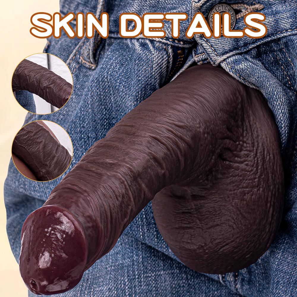 Realistic Male Penis Big Fat Dildo Soft Silicone Sexy Fake Penis Dick Porn Adult Toys Juguetes Sexuales With Strong Suction Cup Female Porn Sex Toy