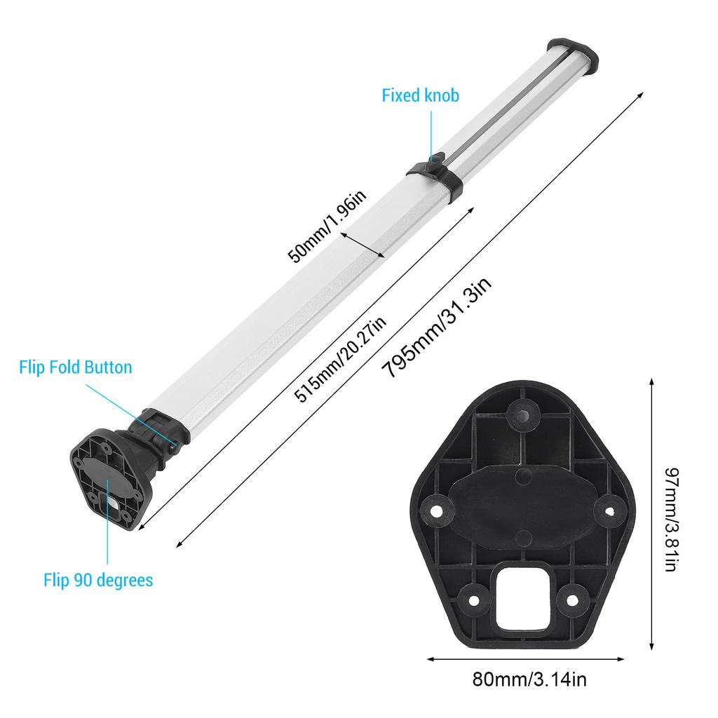 New 515 To 795mm Adjustable Height Table Leg Foldable Extendable Aluminum Alloy Support Table Leg for RV Camping Vehicle