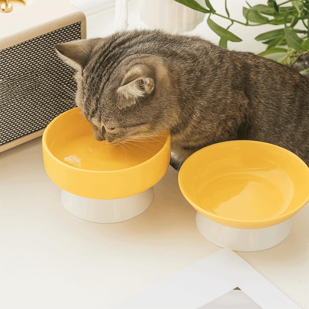 Ceramic Cat Bowl Cute Dog Food Feeding Basin Creative Pet High Foot Bowl Water Container