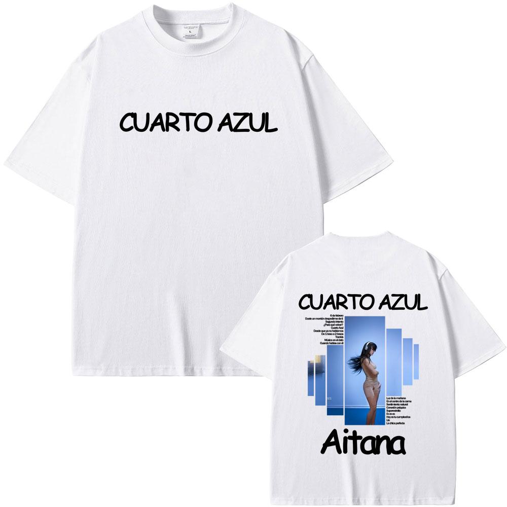 Singer Aitana Cuarto Azul Album Graphic T Shirt Men Women Fashion Aesthetic Short Sleeve Tshirt Cotton Casual Oversized Tshirt