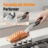 Stainless Steel Serving Tongs For BBQ Buffet Fish Frying Steak Salad Food FlipTrowel Clip Kitchen Accessories Heat-Resistant
