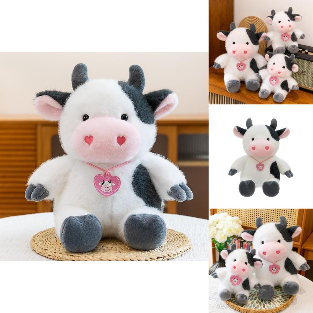 Cute Sitting Cow Plush Toy With Pp Cotton Filling For Children And Kids Gift