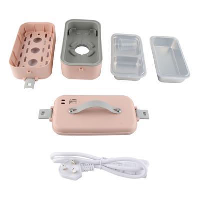 Elektrische Lunchbox zum Einstecken, Doppelschicht, Edelstahl, Dämpfen, Isolierung, Tragbarer Speisenwärmer