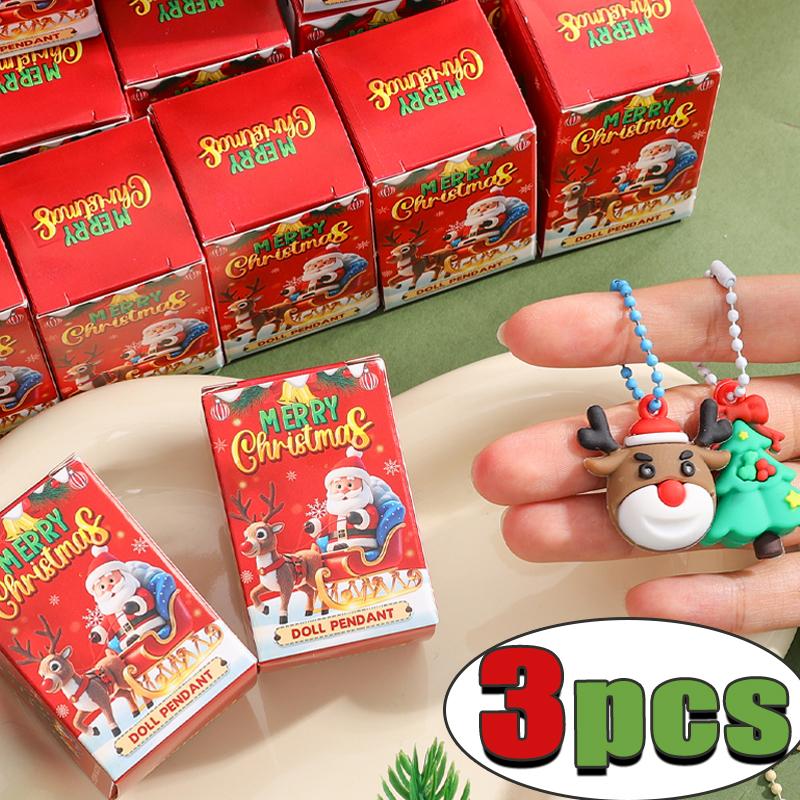 New Christmas Series Santa Claus Christmas Tree Elk Keychains Pendant Children's Gift Present Student Reward Small Gift Presents