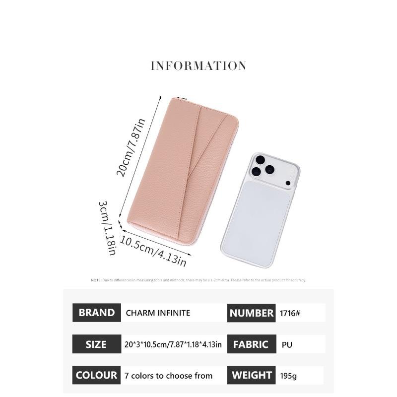 New Anti-magnetic Women's Wallet, Liwen Multi-compartment Passbook, Long Wallet, Simple and Large-capacity Clutch.