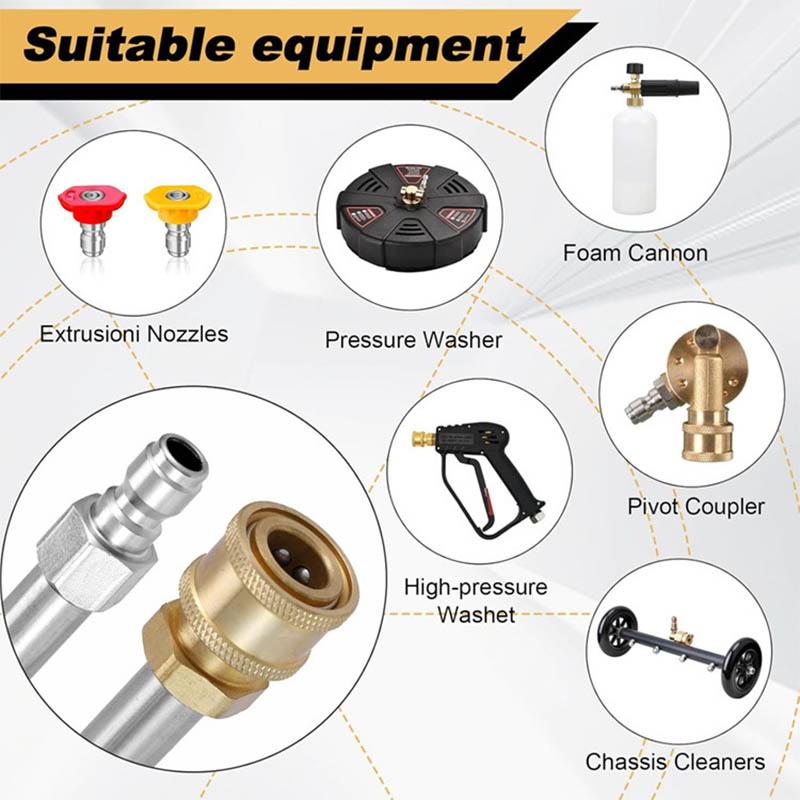 Lance Extensie pentru Mașină de Spălat cu Presiune din Oțel Inoxidabil de Înaltă Calitate cu Conectare Rapidă (1/4 inch) – Upgrade pentru sarcini grele