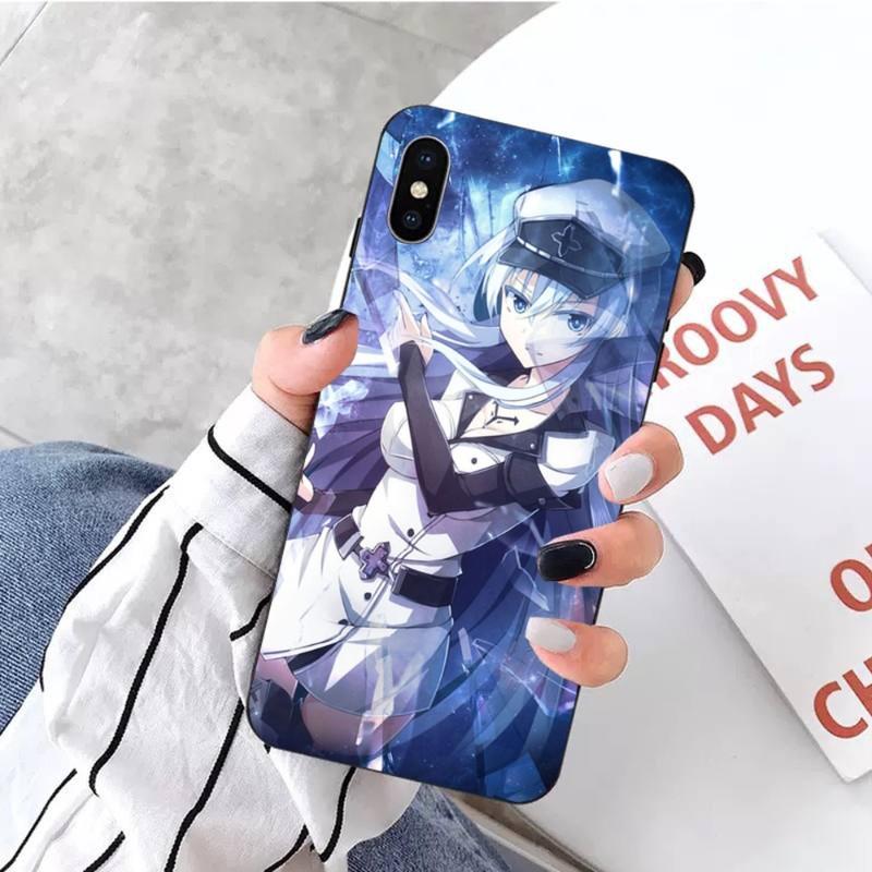 Akame Ga Kill Esdeath Telefonhülle für iPhone 14 13 12 11 XS X 8 7 6 Plus Mini Pro Max SE 2022 Weiche schwarze Telefonhülle