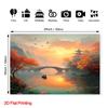 2D Dreamy Autumn River Boat Landscape Wall Decor Banner