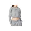 Under Armour Logo Print Pattern Round Neck Long Sleeve T-Shirt Women Tops Gray 1373600-294