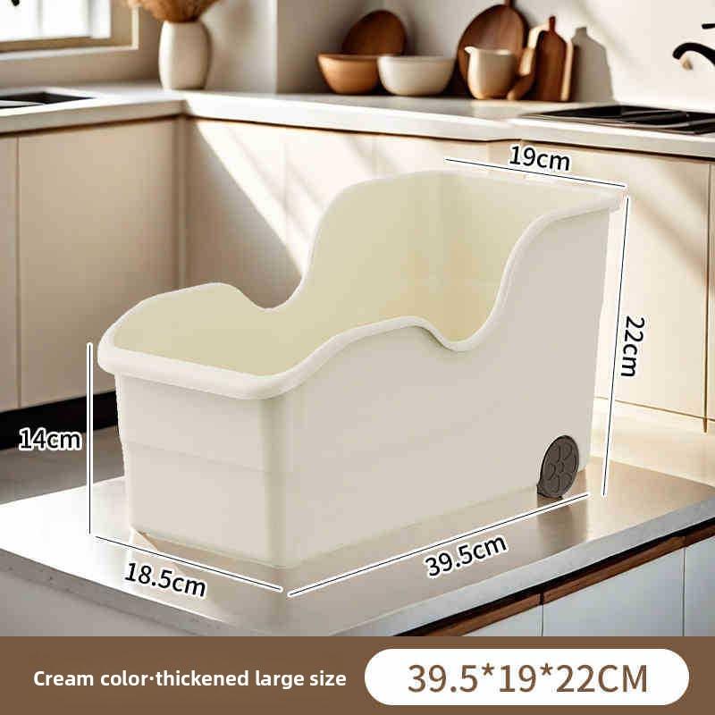 Kitchen Storage Box with Wheels, Storage Basket, Extended Cabinet Storage Box for Kitchen Seasonings and Sundries, Kitchenware Storage Box