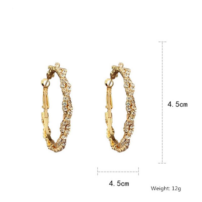 Fashion Zircon Round Hoop Earrings Shiny Screw Crystal Earrings for Women Statement Earrings Party Gifts