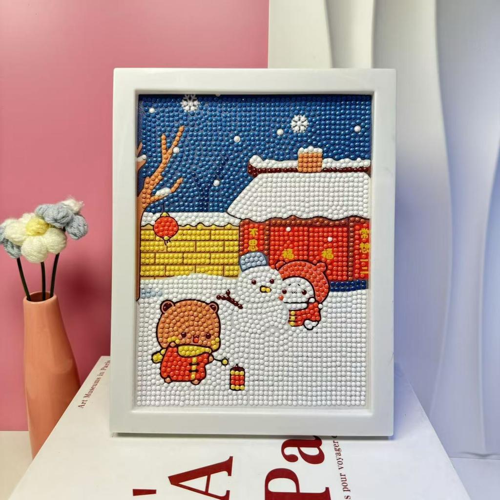 Children'S Diamond Painting Framed Handmade Diy Material Bag Sanrio Diamond Paste Painting Concentration Toy