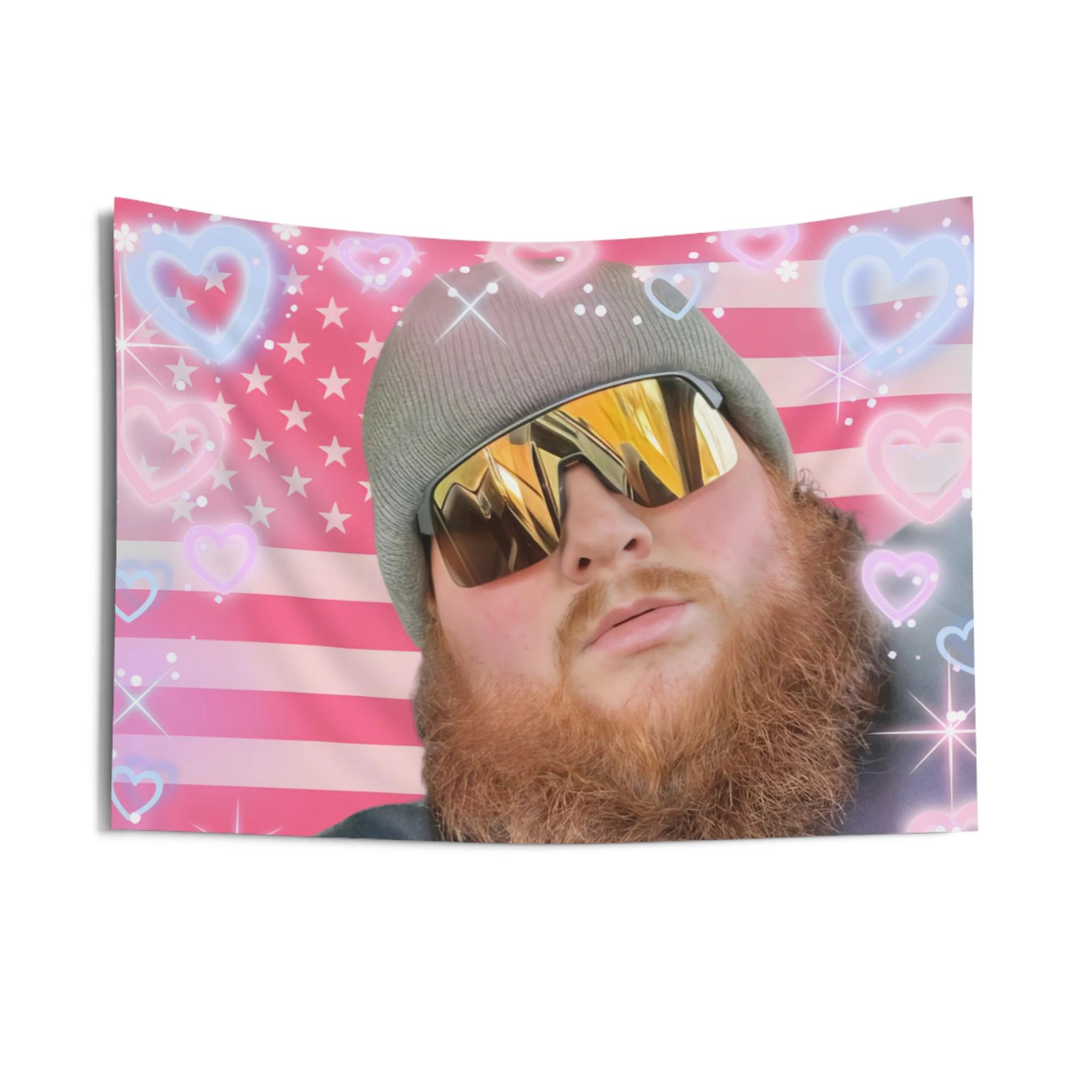 

Caseoh American Flag Wall Tapestry Wall Art Twitch Streamer Video Gamer Fashion Icon Living Home Bedroom Wall Decor 40X60CM