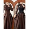Retro Französischer Stil Sternennacht Taillenbetonierende Weste & Klassisches Kleid Set