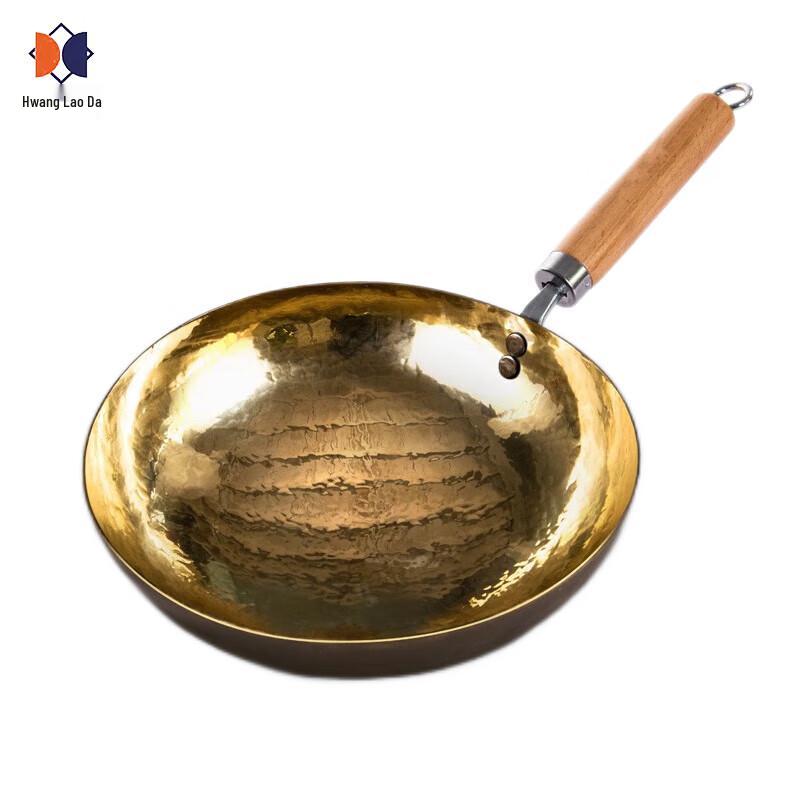 Хуанлаода Вок ручной работы из непокрытой меди 30cm