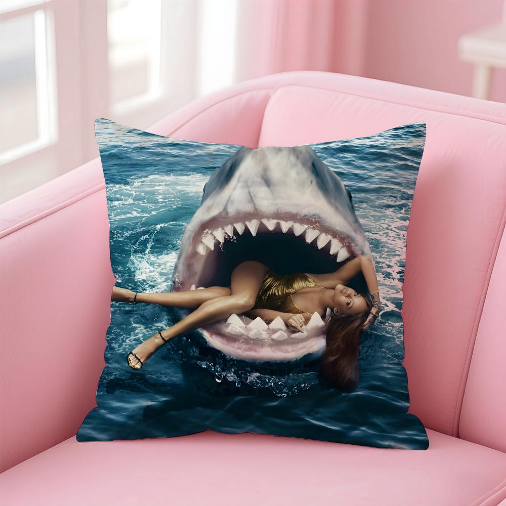 R-Rihannas Hot Singer Cushion Cover Comfortable Reversible Pillow Cover Ideal For Car Sofa Bedroom & Beyond