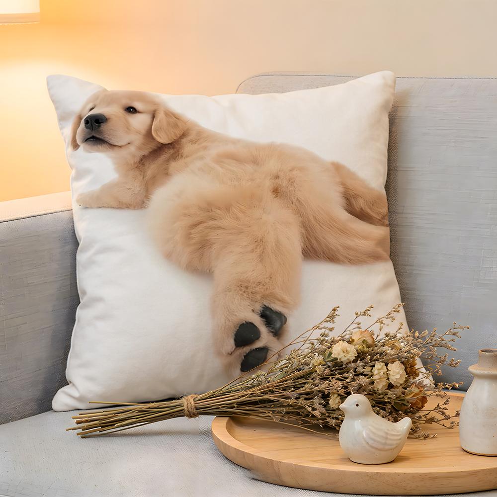 Cushion Cover Kwaii Animal cat dog  Linen  SkinFriendly Soft Decorative Case for Sofa Home Decor Pillow cover