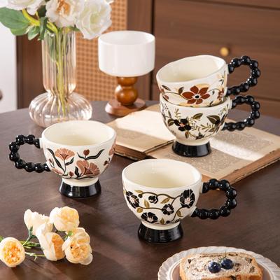 Mittelgroße Tasse Tenghua Hochfuß Keramiktasse Hoch aussehende Trinktasse Büro Kaffeetasse Feiertags-Souvenir Geschenk Tasse