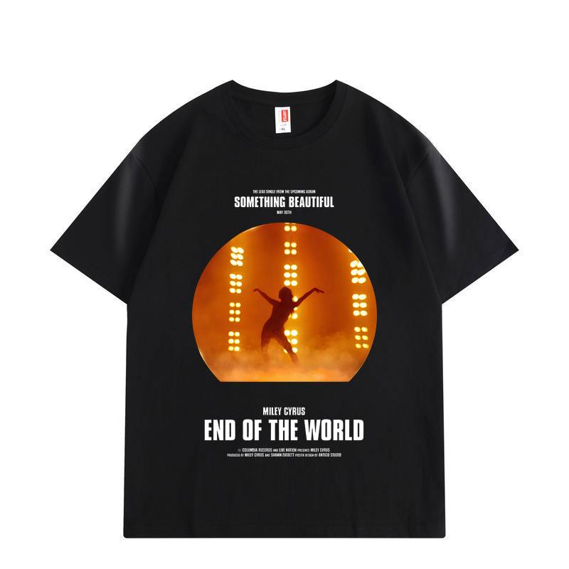 

Singer Miley Cyrus Tour T-shirts Men Women Clothing Fashion Hip Hop Short Sleeve T-shirt Summer High Quality Cotton T Shirt S