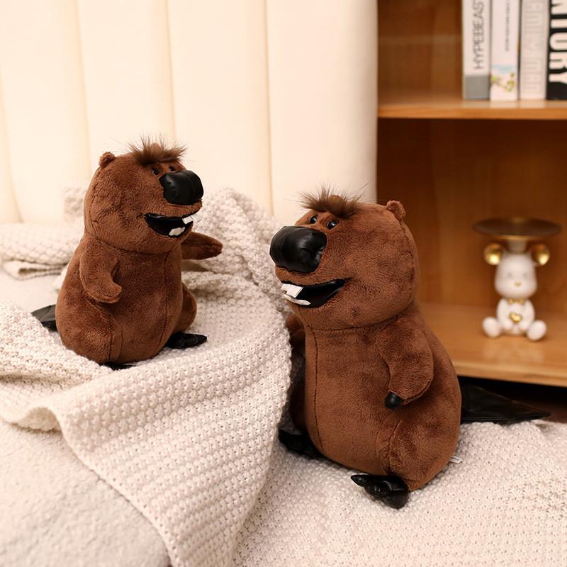 Adorable Beaver Plush Toy Soft Stuffed Animal Doll Cuddle Pillow Gift For Kids