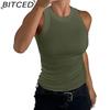 BITCED Summer Women's Ribbed O-1Neck Fitted Tank Top