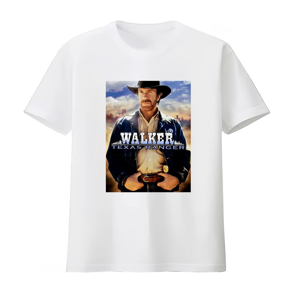 Walker Texas Ranger Chuck Norris T-shirt Klassieke Print voor Unisex Vintage Streetwear Modeontwerper Unisex Dames 2026 Zomer T-shirt