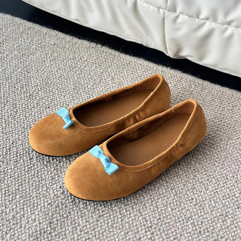 

Fashion Fairytale Style Red Blue Design Ballet Shoes Woman Cute Round Toe Bowtie Ballerina Flats Ladies Soft Sole Shallow Dress Loafers 35