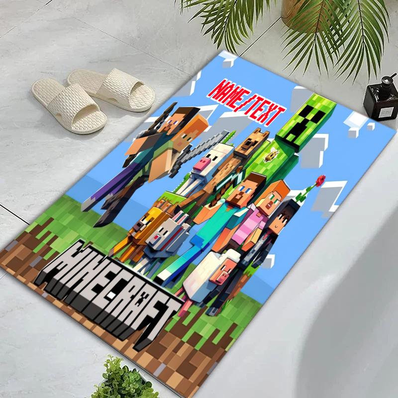 Custom name/text Minecraft Zombie Carpets Suitable Room Office Bedroom Door Mats Birthday Gifts Holiday Gifts Carpet Home Suitable Home Decor