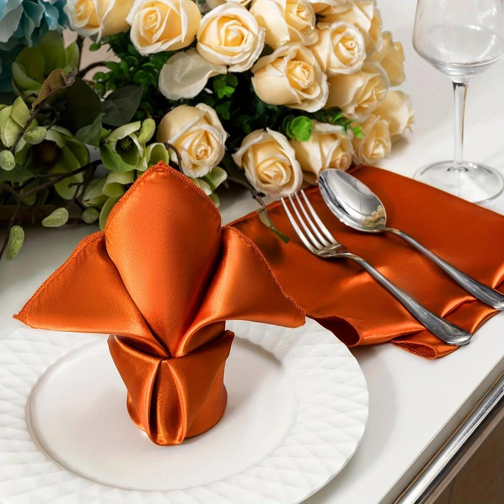 Satin Polyester Luxury Napkin for Weddings & Festive Table Decoration