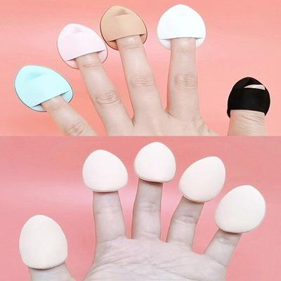 5pcs Finger Powder Puff Air Cushion Mini Concealer Fingertip Small Slipper Powder Puff Thumb Small Sponge Setting Powder Puff