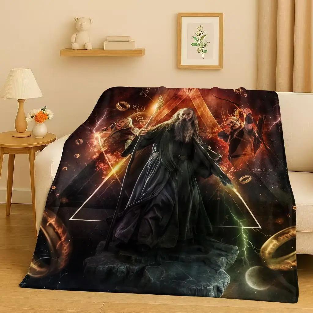 1pcs Classic L-Lord of R-Rings Flannel Blanket Soft and Warm Sofa Cover Home Decor for Teen Boys and Girls Nap Gift