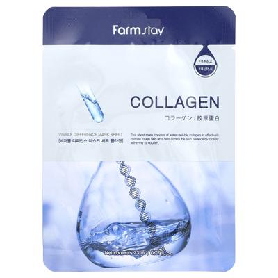 Colágeno, Máscara Facial Sheet Beleza com Diferença Visível, 1 Folha, 23ml(0,77 fl oz)
