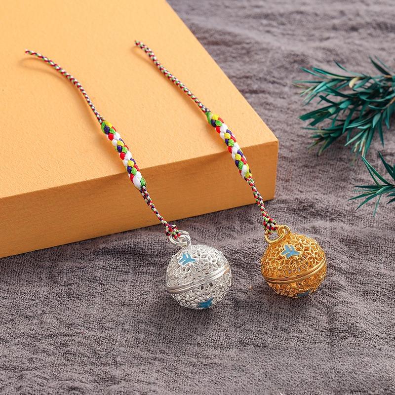 Hollow Sachet Ball Pure Copper Mobile Phone Chain Pendant Portable Aromatherapy Ancient Style Hanfu Xiangmu Palace Bell Cloisonne Pendant