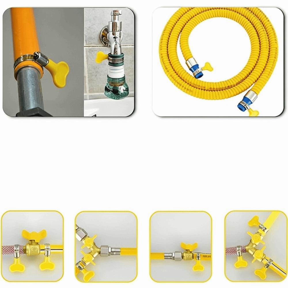 30pcs Yellow Plastic Handle Stainless Steel Hose Clamps Butterfly Hose Clamp Air Pipe