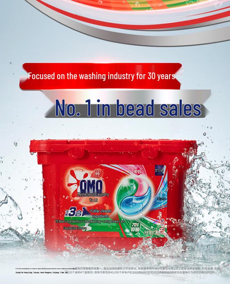 Mystic Lavender 3-in-1 Laundry Pods: Stain Remover, Sterilizer, Mite Remover with Long-Lasting Fragrance.