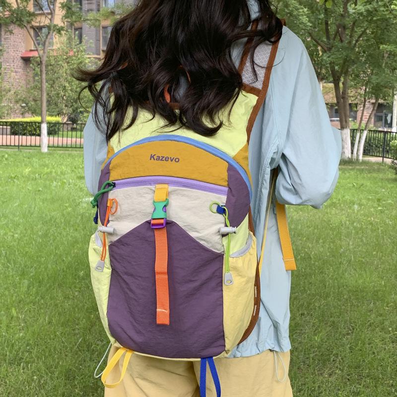 

Women s Colorblock Student Travel Backpack - Trendy, Lightweight, Large Capacity фіолетовий